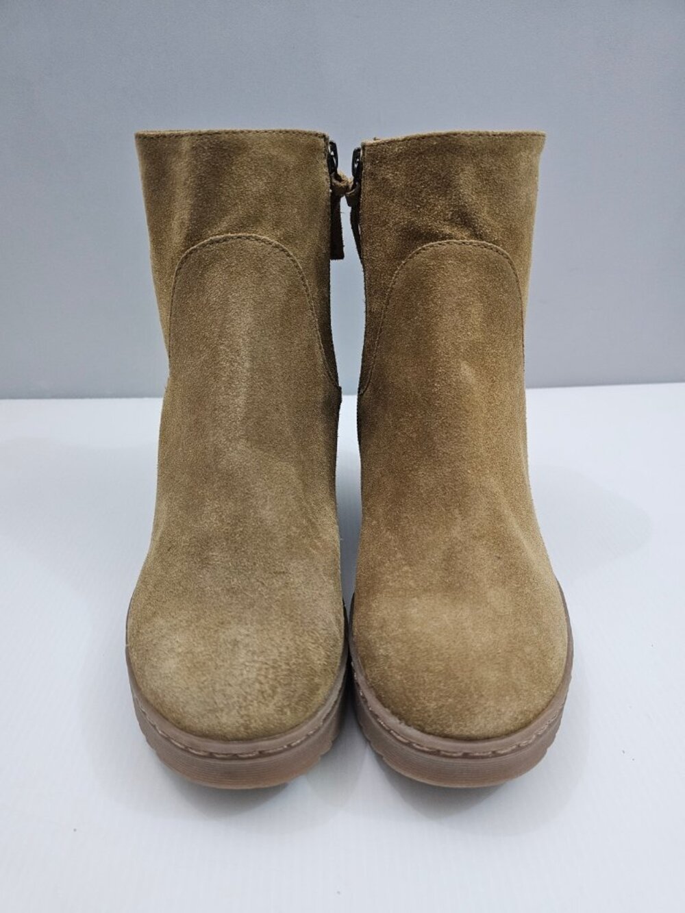 Sofft Shary Wedge Ankle Boot Womens 9 Hazelwood Tan Suede Waterproof Heel Fall - Picture 5 of 15